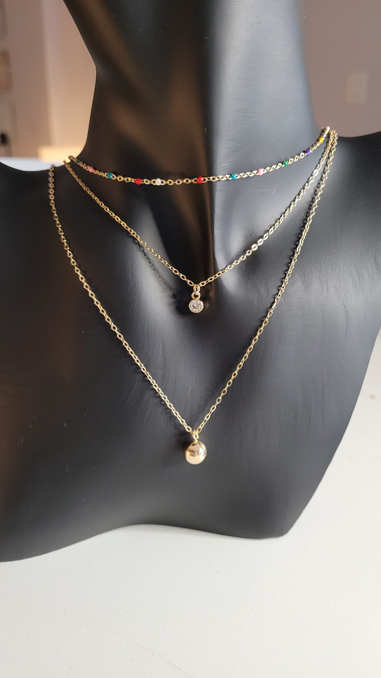 Dainty Triple necklace Gold plated